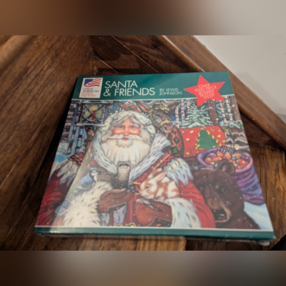 SANTA & FRIENDS BY LEWIS JOHNSON Puzzle GREAT AMERICAN PUZZLE FACTORY New!